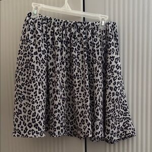 Banana Republic Monochrome Animal Print Skater Skirt